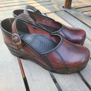 Dansko Mary Jane Leather Shoes Size 39 Brown
